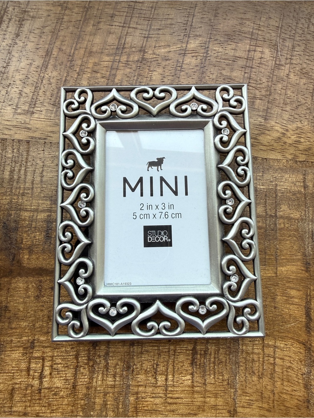 Studio Decor Expressions Pewter Heart Jeweled Mini Picture Frame 2x3 New - Picture 4 of 6